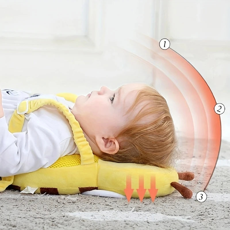 "Cute Protection for Every Tiny Adventure – a soft and lightweight head protector cushion designed to add comfort and cushioning while your little one learns to explore." 🧸💕👶