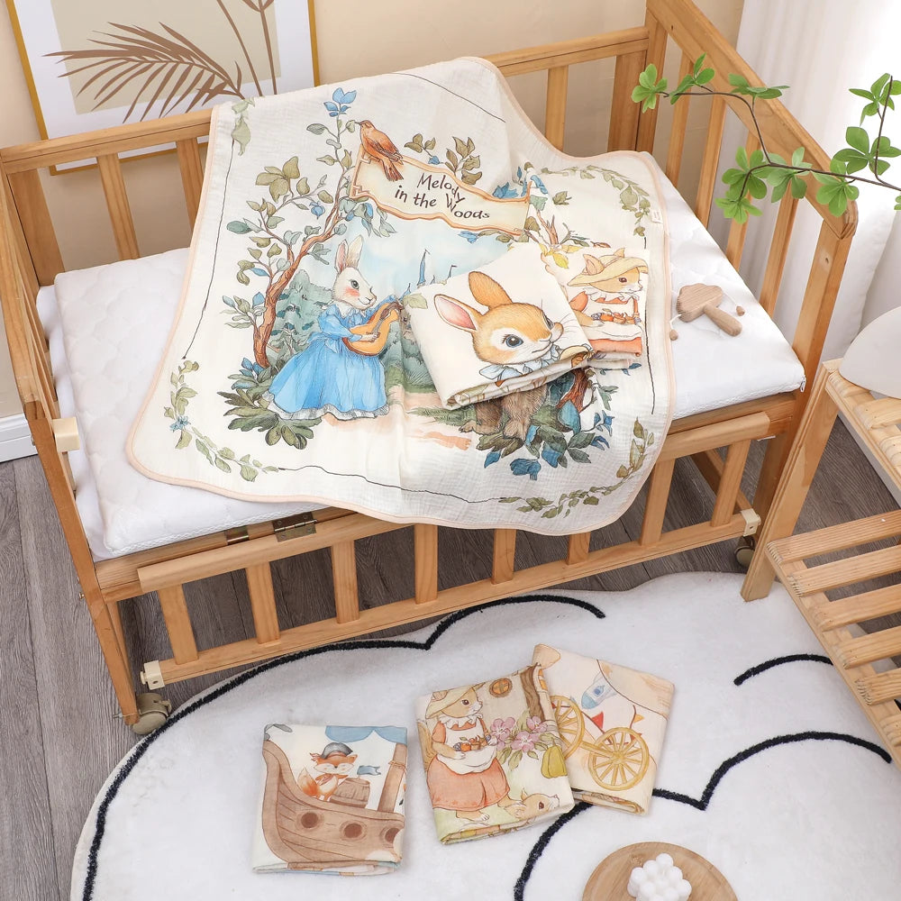 "Wrap your little one in cloud-like comfort with our Pure Cotton Gauze Baby Bath Towel – ultra-soft, highly absorbent, and gentle on delicate newborn skin."
