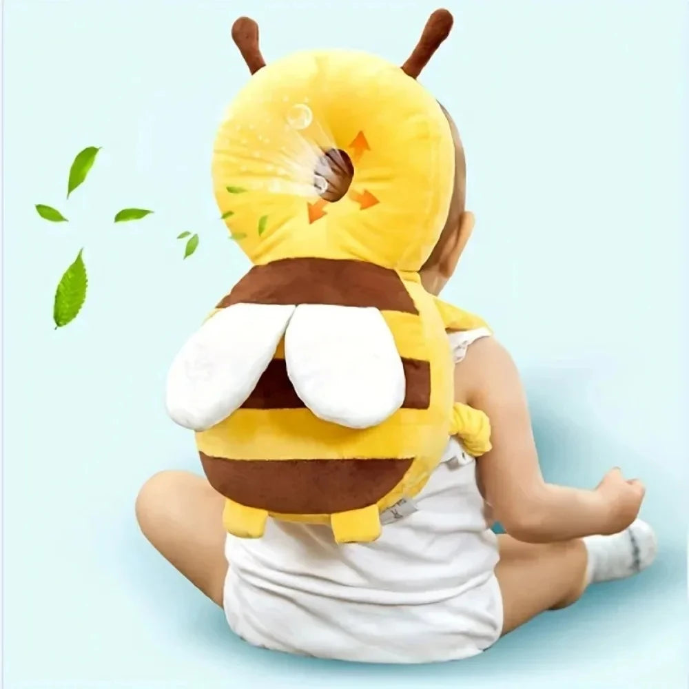 "Cute Protection for Every Tiny Adventure – a soft and lightweight head protector cushion designed to add comfort and cushioning while your little one learns to explore." 🧸💕👶