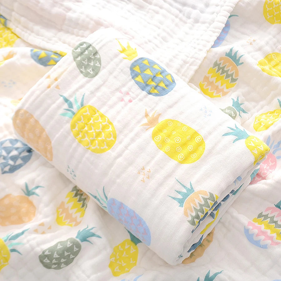 "Wrap your little one in softness and comfort with our 4-Layer Cotton Gauze Baby Bath Towel – ultra-absorbent, breathable, and perfect for bath time, cuddle time, and beyond."