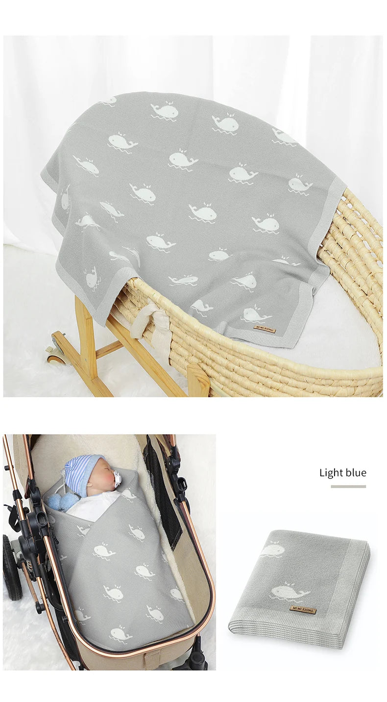 "Soft as a Cloud, Cute as a Whale – a super-soft knitted baby blanket designed to keep your little one warm, cozy, and wrapped in comfort every day." 🐳💕👶