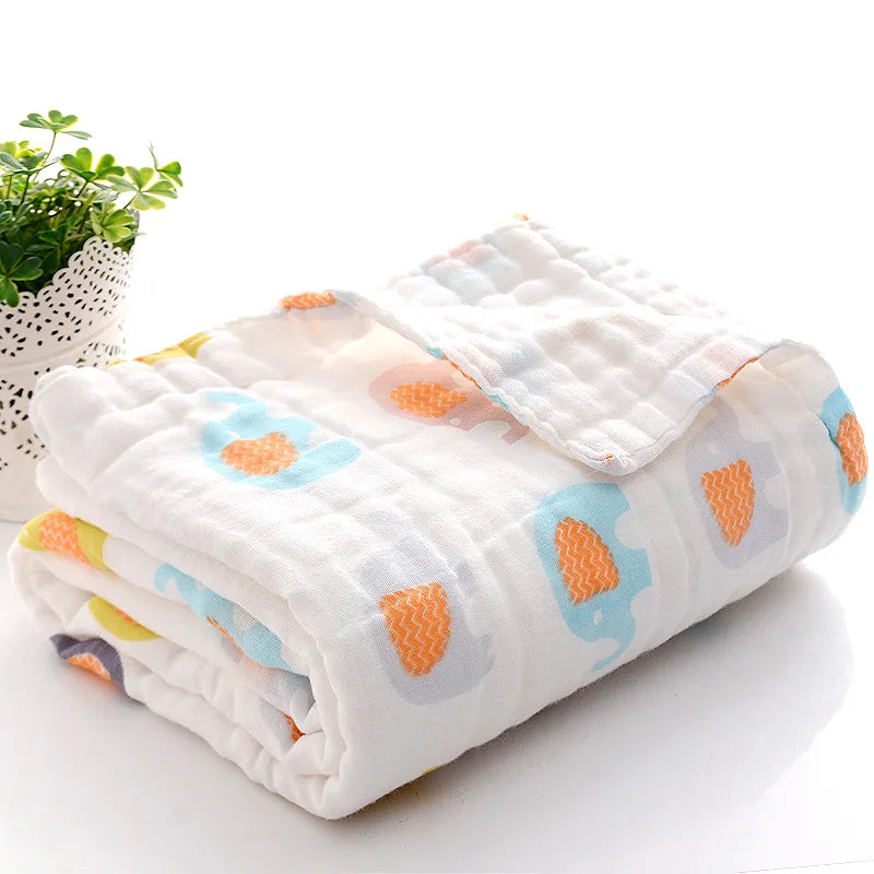 "Wrap your little one in softness and comfort with our 4-Layer Cotton Gauze Baby Bath Towel – ultra-absorbent, breathable, and perfect for bath time, cuddle time, and beyond."