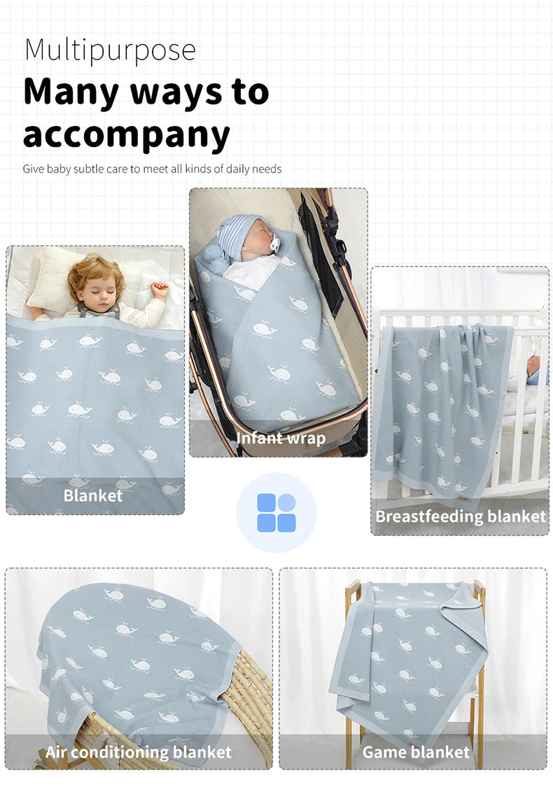 "Soft as a Cloud, Cute as a Whale – a super-soft knitted baby blanket designed to keep your little one warm, cozy, and wrapped in comfort every day." 🐳💕👶