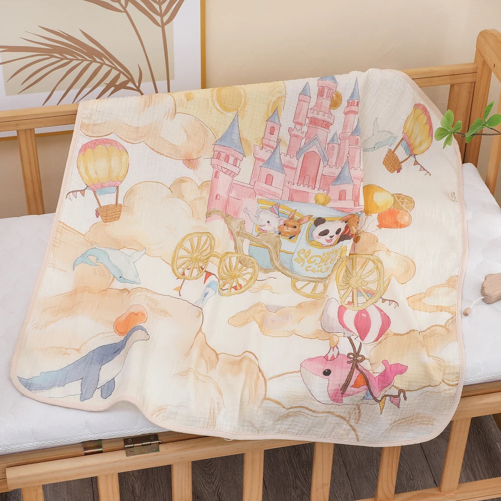 "Wrap your little one in cloud-like comfort with our Pure Cotton Gauze Baby Bath Towel – ultra-soft, highly absorbent, and gentle on delicate newborn skin."