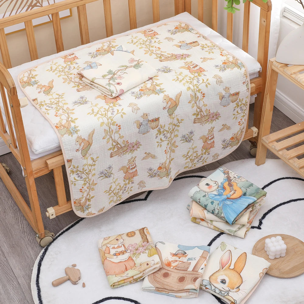 "Wrap your little one in cloud-like comfort with our Pure Cotton Gauze Baby Bath Towel – ultra-soft, highly absorbent, and gentle on delicate newborn skin."