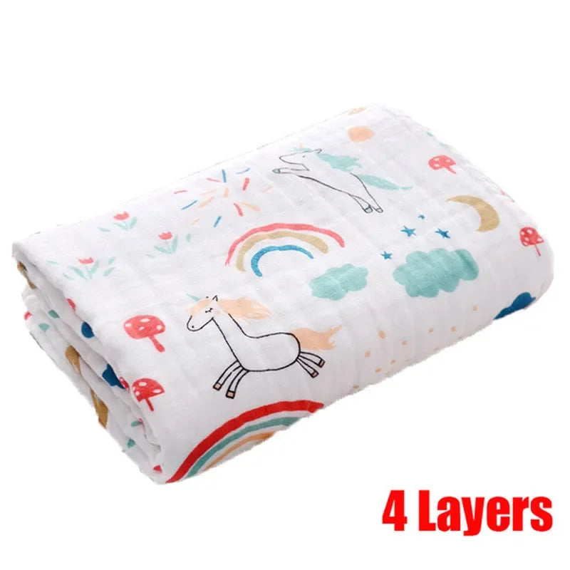 "Wrap your little one in softness and comfort with our 4-Layer Cotton Gauze Baby Bath Towel – ultra-absorbent, breathable, and perfect for bath time, cuddle time, and beyond."