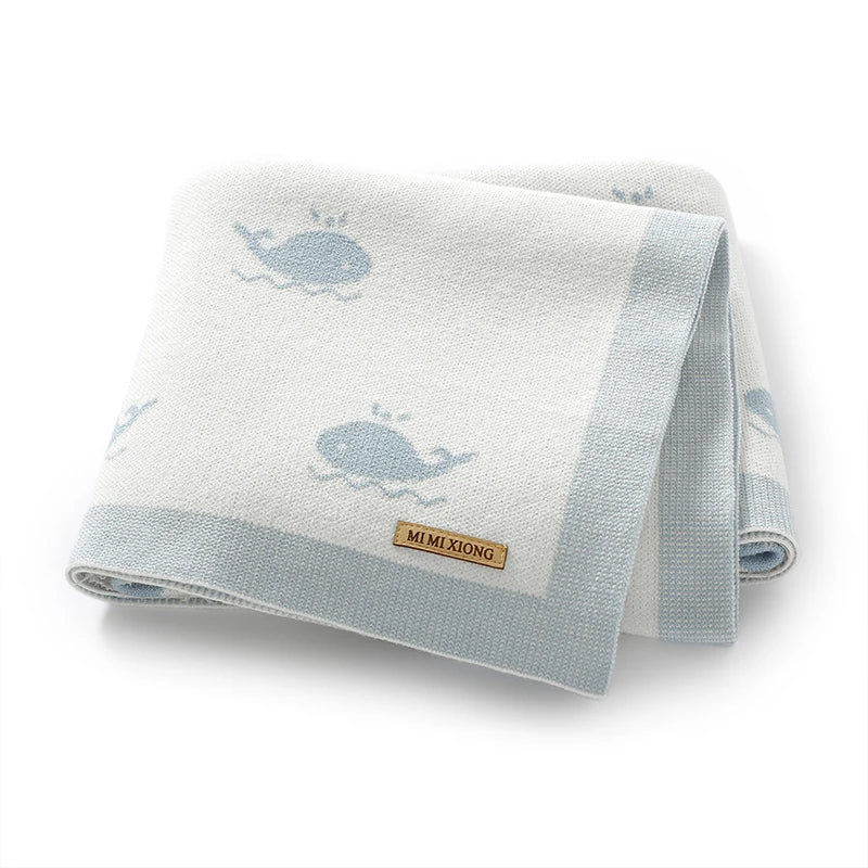 "Soft as a Cloud, Cute as a Whale – a super-soft knitted baby blanket designed to keep your little one warm, cozy, and wrapped in comfort every day." 🐳💕👶