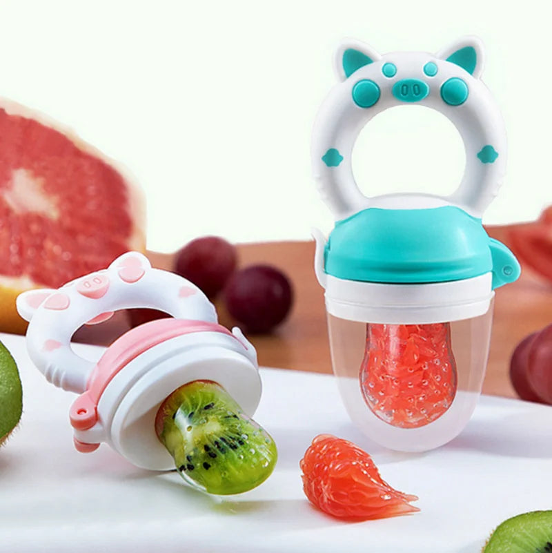 3-in-1 Baby Fruit Feeder Pacifier – Safe silicone nibbler for fresh fruits, milk feeding, and teething relief, designed to support healthy and independent feeding for infants and toddlers.