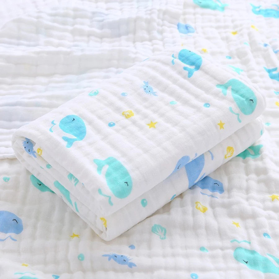 "Wrap your little one in softness and comfort with our 4-Layer Cotton Gauze Baby Bath Towel – ultra-absorbent, breathable, and perfect for bath time, cuddle time, and beyond."