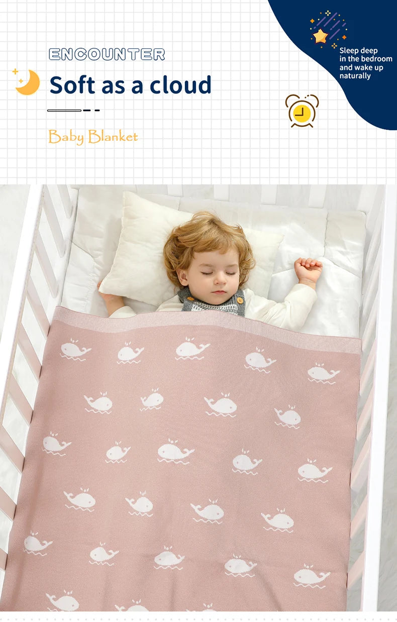 "Soft as a Cloud, Cute as a Whale – a super-soft knitted baby blanket designed to keep your little one warm, cozy, and wrapped in comfort every day." 🐳💕👶