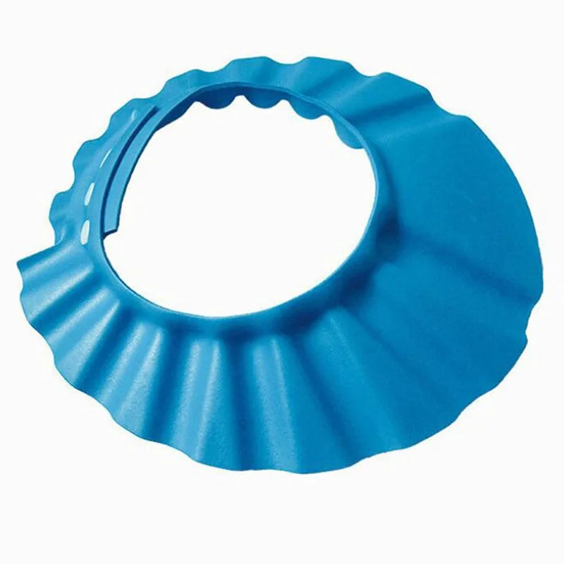 "Make bath time tears-free and fun! This adjustable baby shower cap helps keep water and shampoo away from little eyes and ears for a more comfortable wash."
