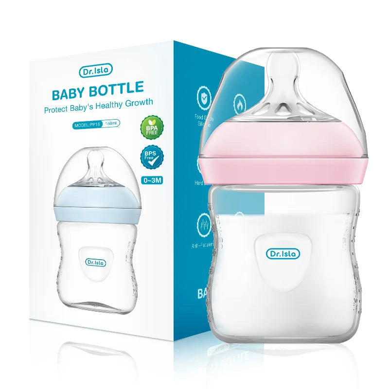 BPA-Free Baby Feeding Bottle with Handles (150ml/240ml/330ml) – Durable PP milk bottle designed for newborns and infants, featuring an easy-grip handle for comfortable feeding and independent drinking.