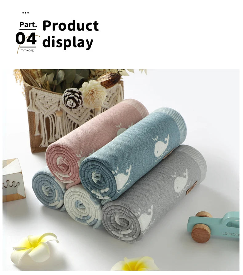 "Soft as a Cloud, Cute as a Whale – a super-soft knitted baby blanket designed to keep your little one warm, cozy, and wrapped in comfort every day." 🐳💕👶