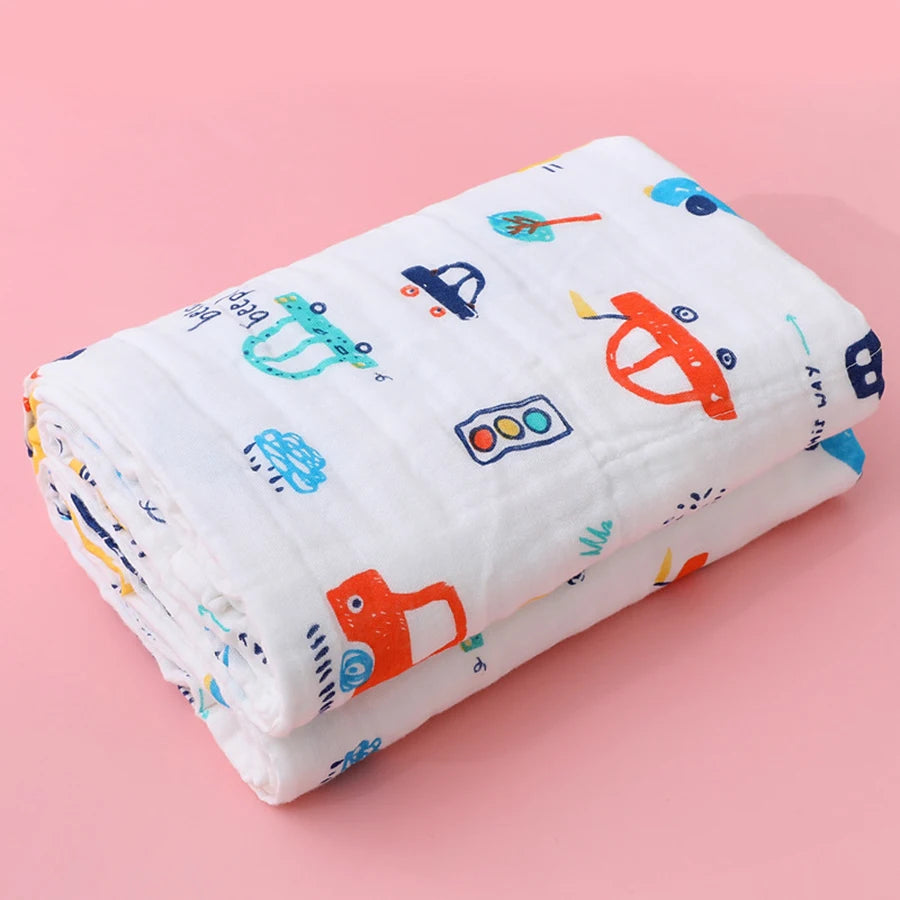 "Wrap your little one in softness and comfort with our 4-Layer Cotton Gauze Baby Bath Towel – ultra-absorbent, breathable, and perfect for bath time, cuddle time, and beyond."