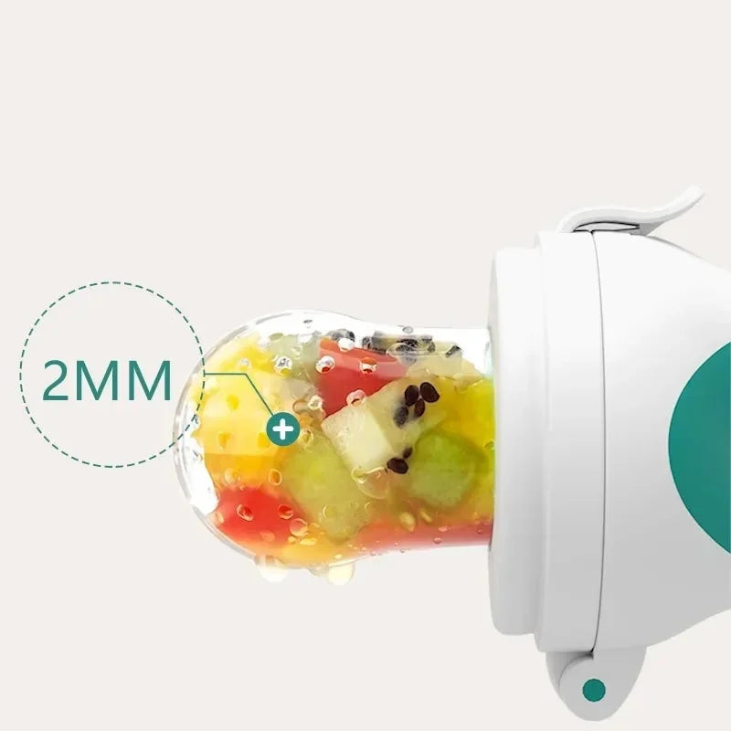 3-in-1 Baby Fruit Feeder Pacifier – Safe silicone nibbler for fresh fruits, milk feeding, and teething relief, designed to support healthy and independent feeding for infants and toddlers.
