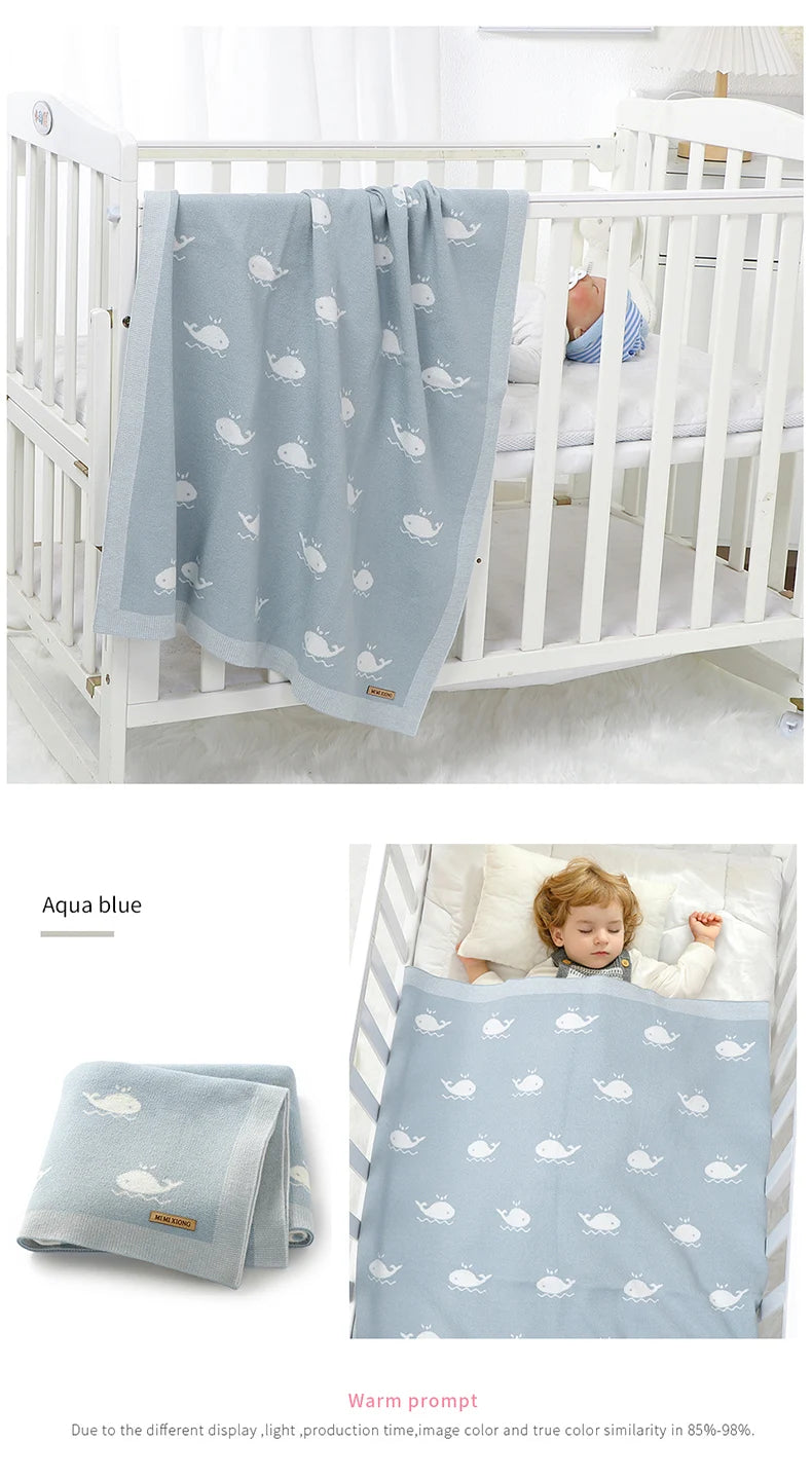 "Soft as a Cloud, Cute as a Whale – a super-soft knitted baby blanket designed to keep your little one warm, cozy, and wrapped in comfort every day." 🐳💕👶