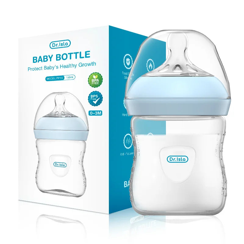 BPA-Free Baby Feeding Bottle with Handles (150ml/240ml/330ml) – Durable PP milk bottle designed for newborns and infants, featuring an easy-grip handle for comfortable feeding and independent drinking.
