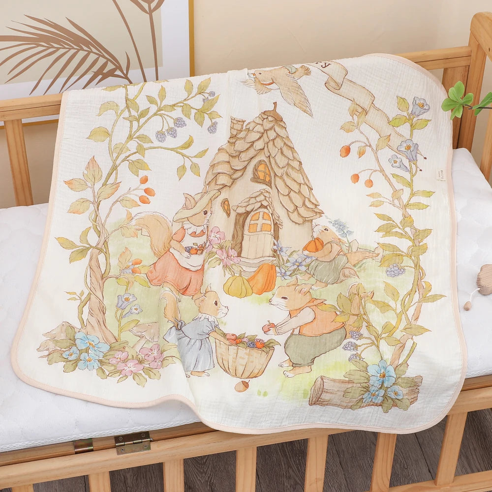 "Wrap your little one in cloud-like comfort with our Pure Cotton Gauze Baby Bath Towel – ultra-soft, highly absorbent, and gentle on delicate newborn skin."
